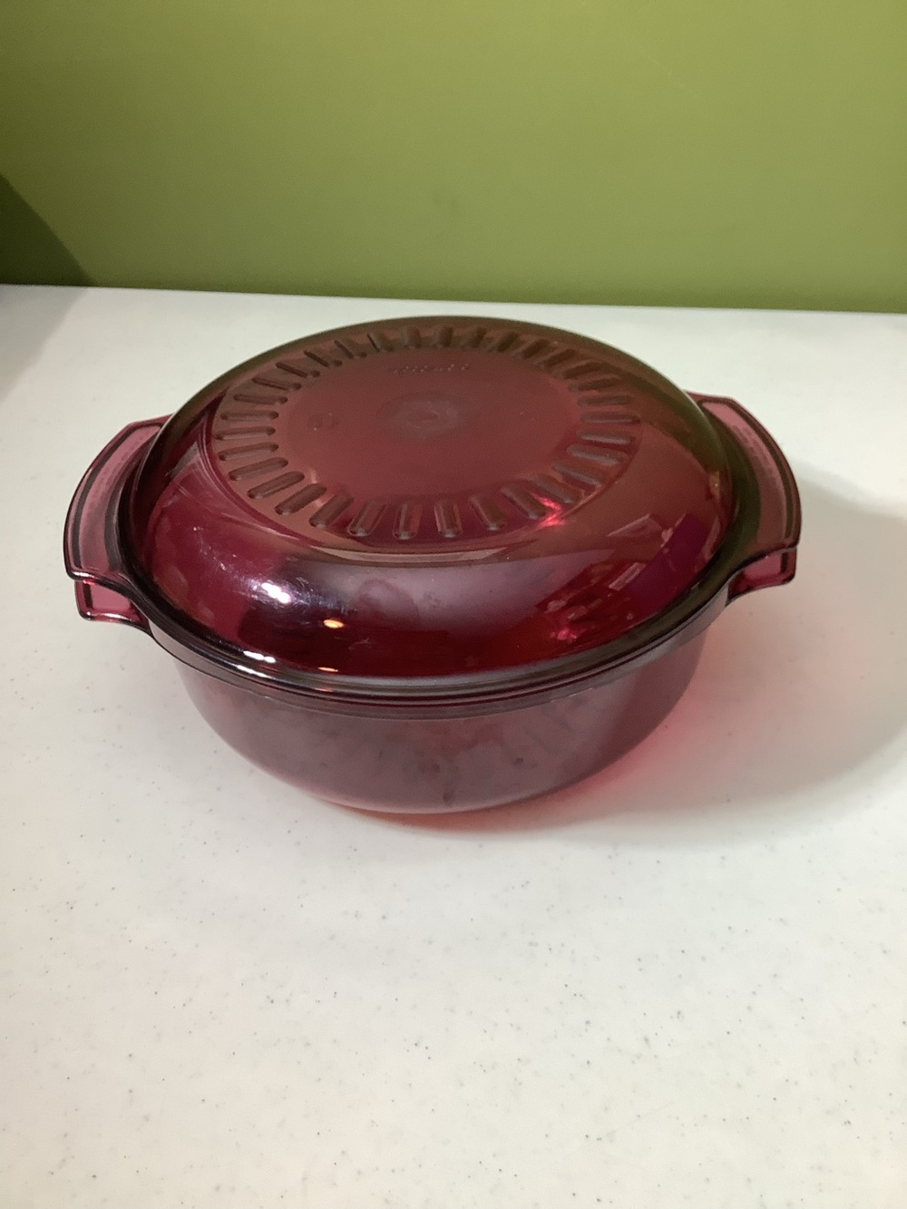 Tupperware  Crystal Wave berry colored casserole style bowl